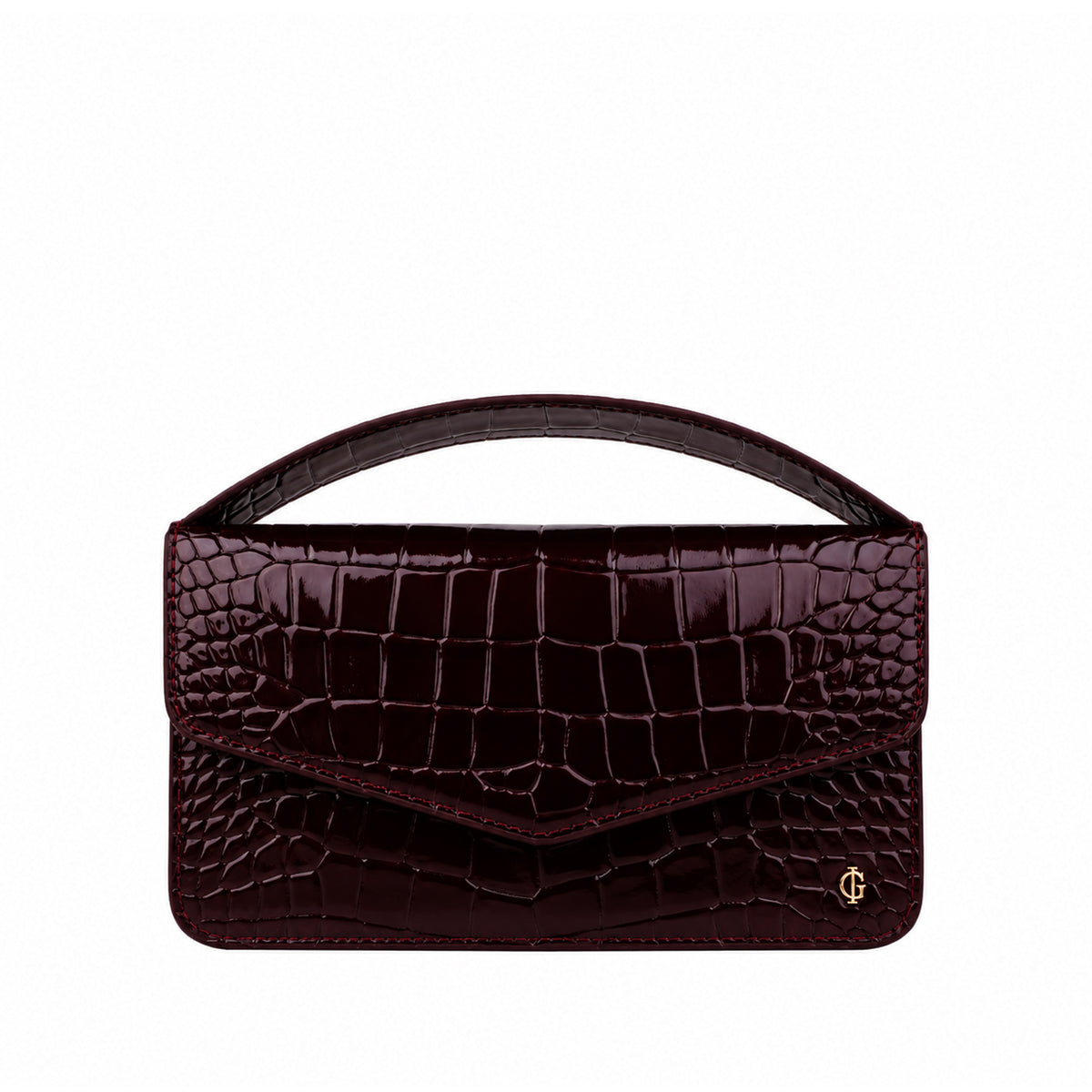 Victoria  - Oxblood Crocodile Textured Micro Bag