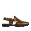Brooklyn - Men's Tan Box Leather High Shine Sandal