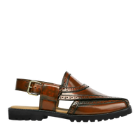 Brooklyn - Men's Tan Box Leather High Shine Sandal
