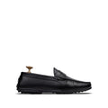 Knox - Men's Black Python Textured Calf Leather Driver Shoe