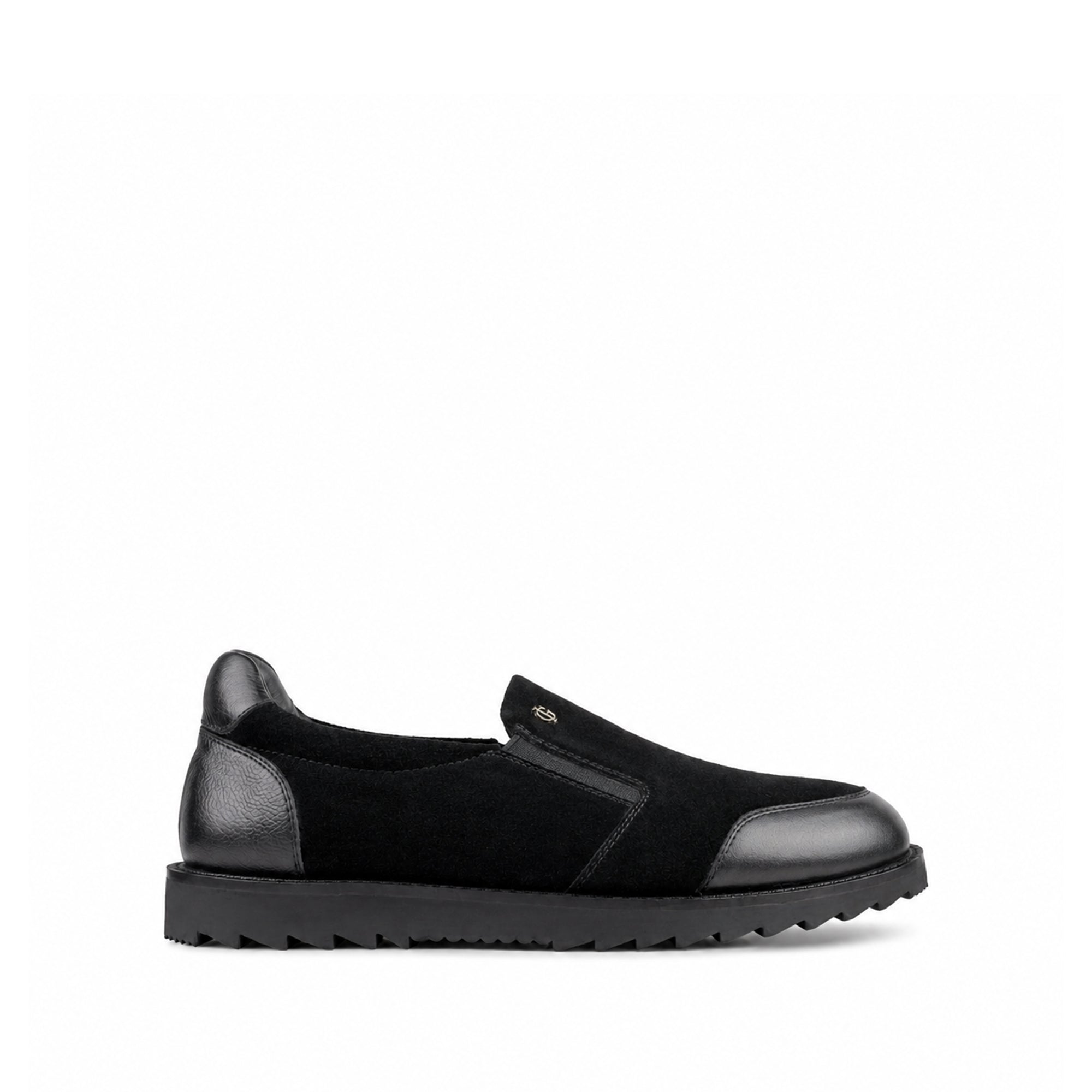Amador - Men's Black Suede and Milled Leasther Sneaker