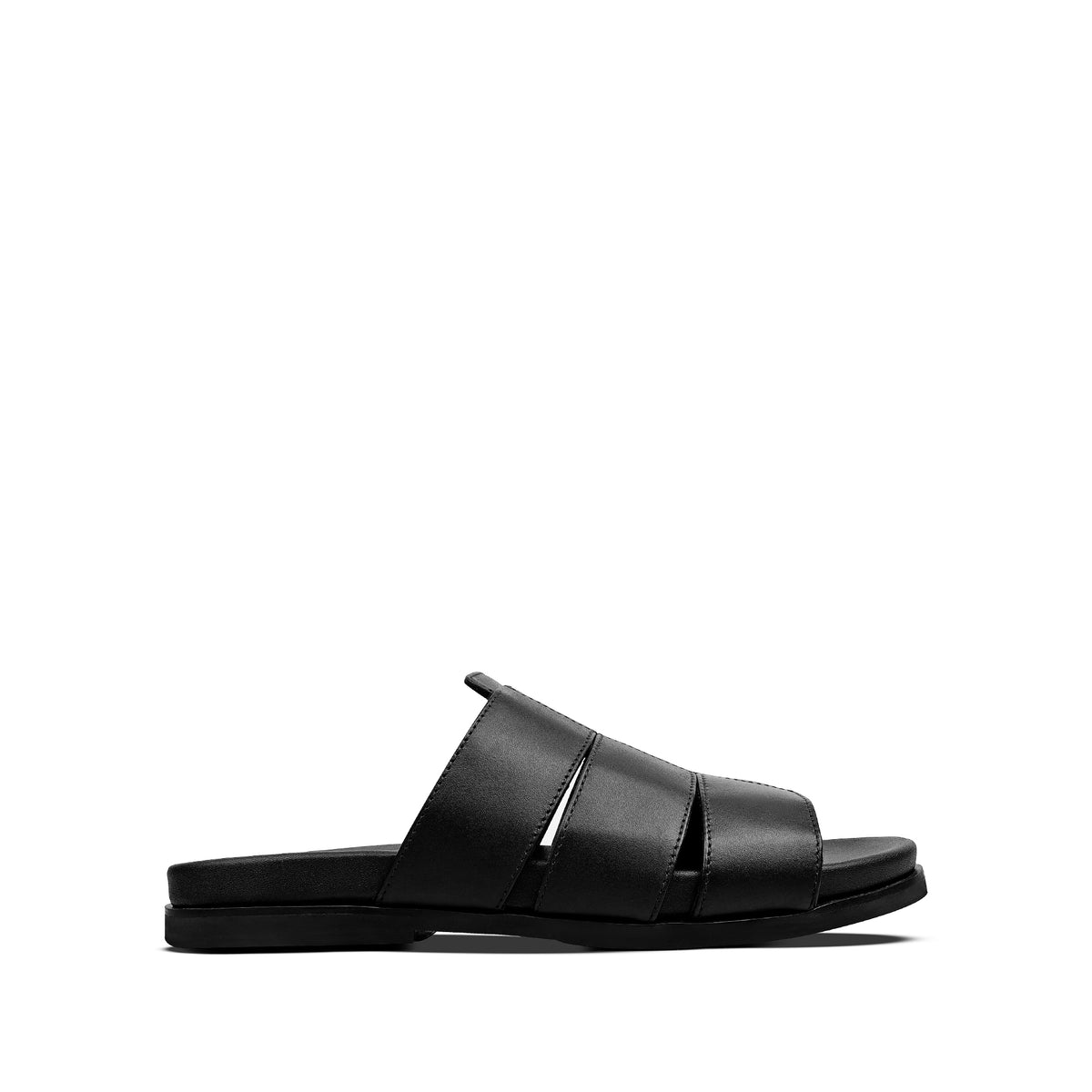 Cozyo - Men's Black Calf Leather Slipper