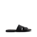 Cameron PRINTED - Men's Black Calf Leather Slippers