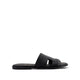 Cameron PRINTED - Men's Black Calf Leather Slippers