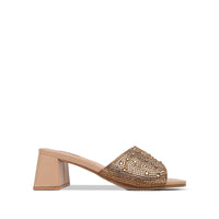 Isabel  - Women's Champagne Hand Set Crystals 50mm Heels