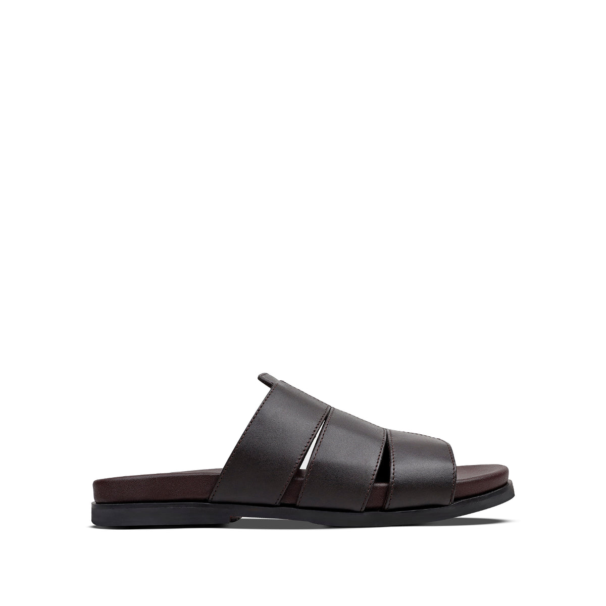 Cozyo - Men's Dark Brown Calf Leather Slipper