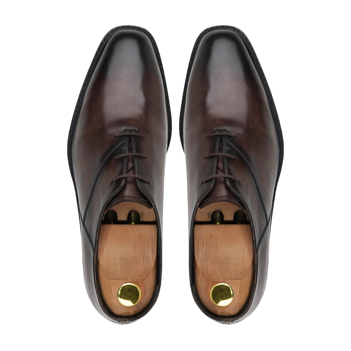 Kawasaki - Men's Burnished Brown Patina Calf Leather Oxford Shoe