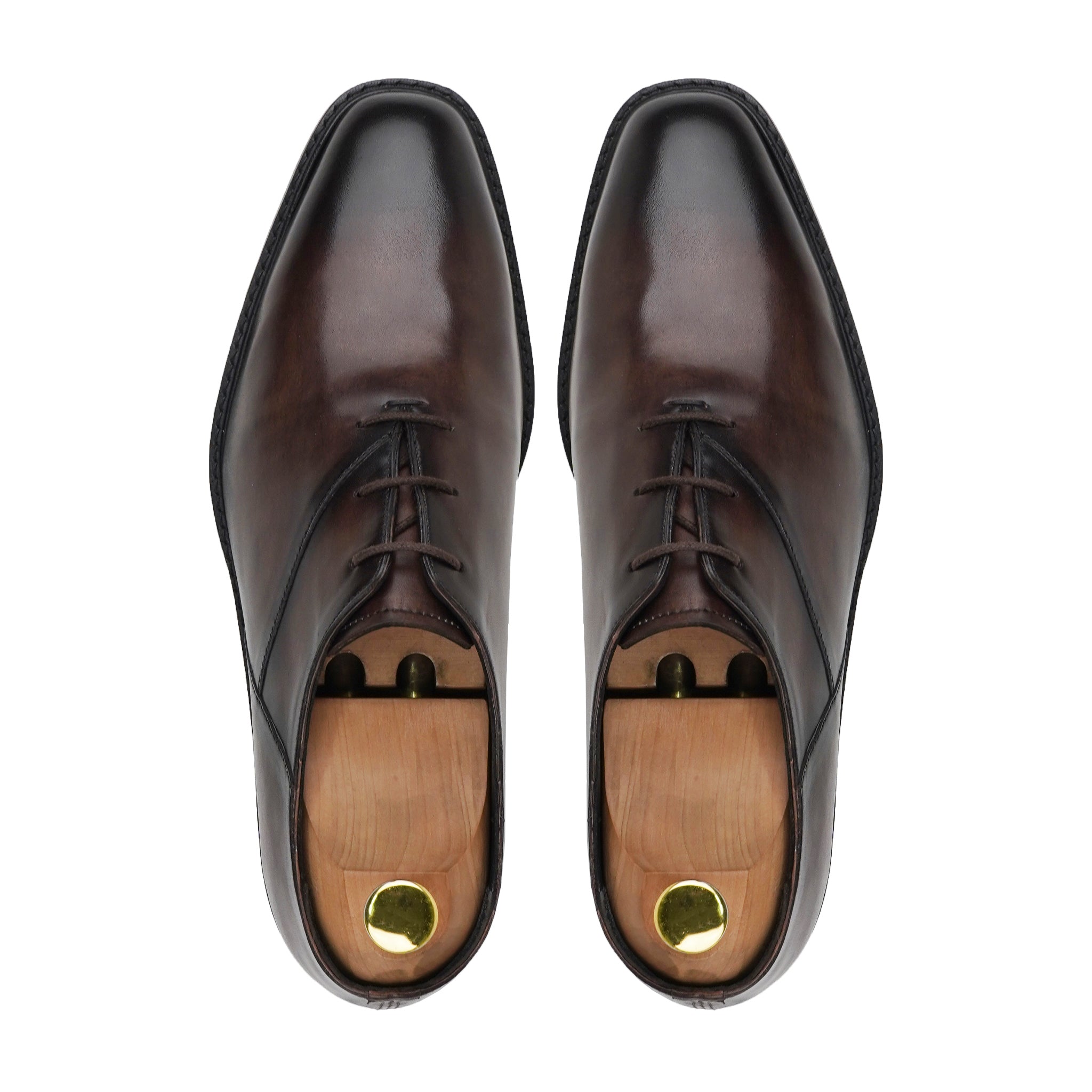 Kawasaki - Men's Burnished Brown Patina Calf Leather Oxford Shoe