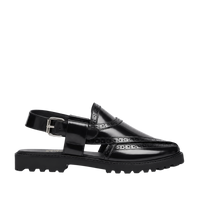 Brooklyn - Men's Black Box Leather High Shine Sandal