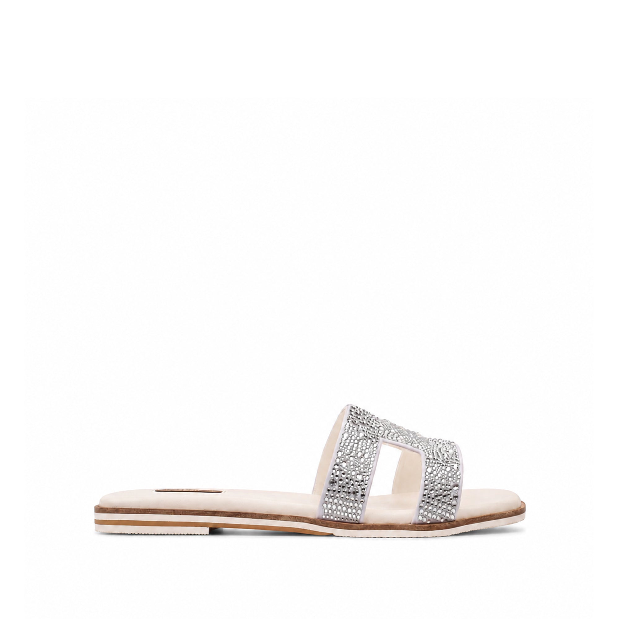 Sierra - Women's Crystal White Rhinestone Slipper