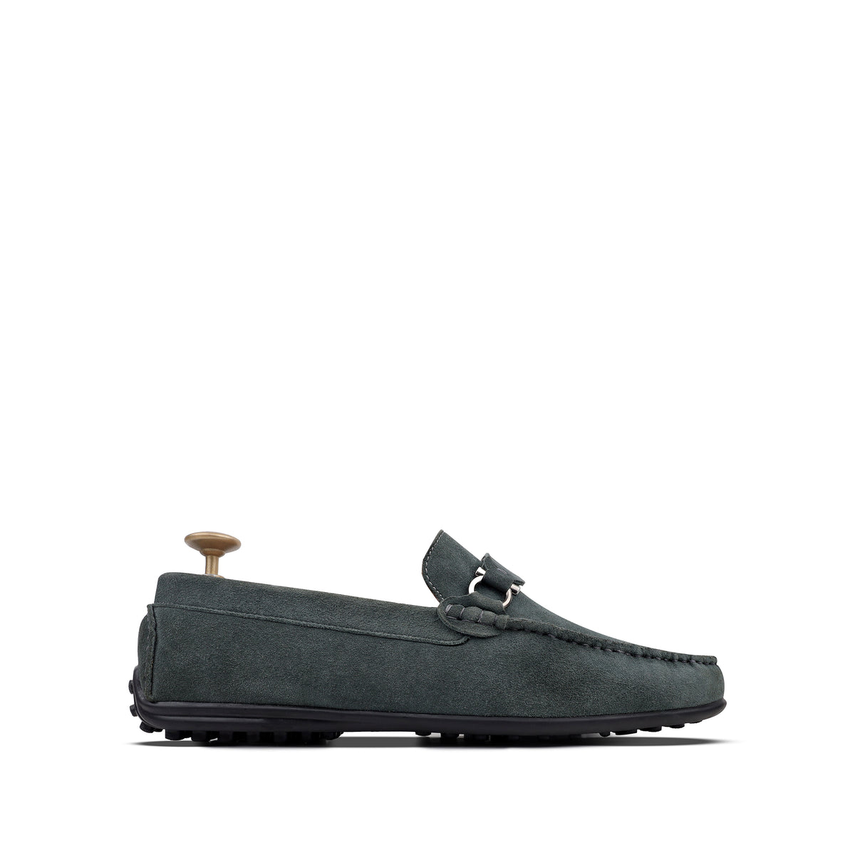 Clint- Men's Grey Suede Leather Driver