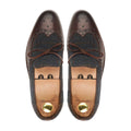 Kori - Men's Dark Brown Calf Leather and Harris Tweed Loafer
