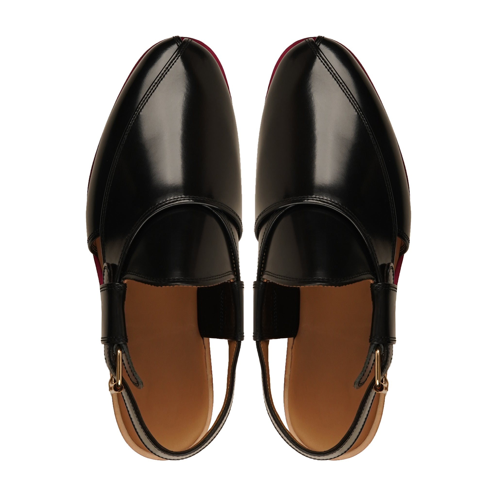 Kyo - Men's Black Box Leather High Shine Sandal