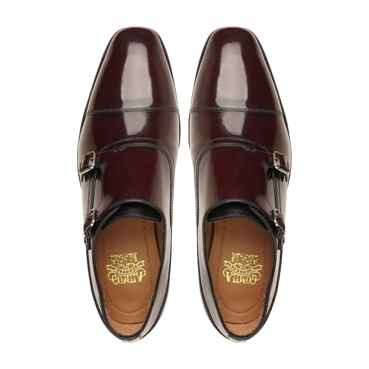 Jerry - Men's Oxblood Box Leather High Shine Double Monkstrap