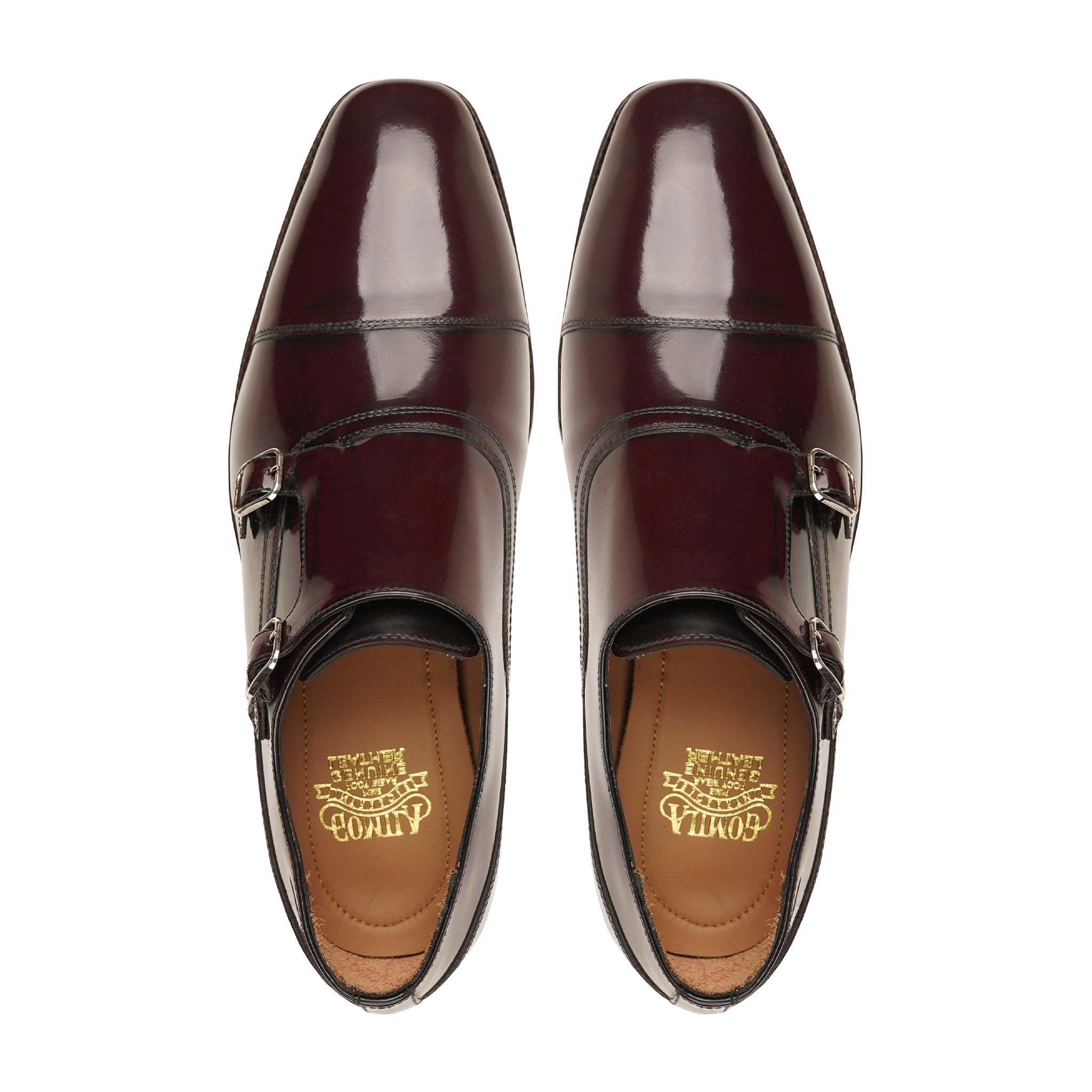Jerry - Men's Oxblood Box Leather High Shine Double Monkstrap