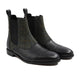 Kempty - Men's Black Pebble Grain Leather and Harris Tweed Chelsea Boot
