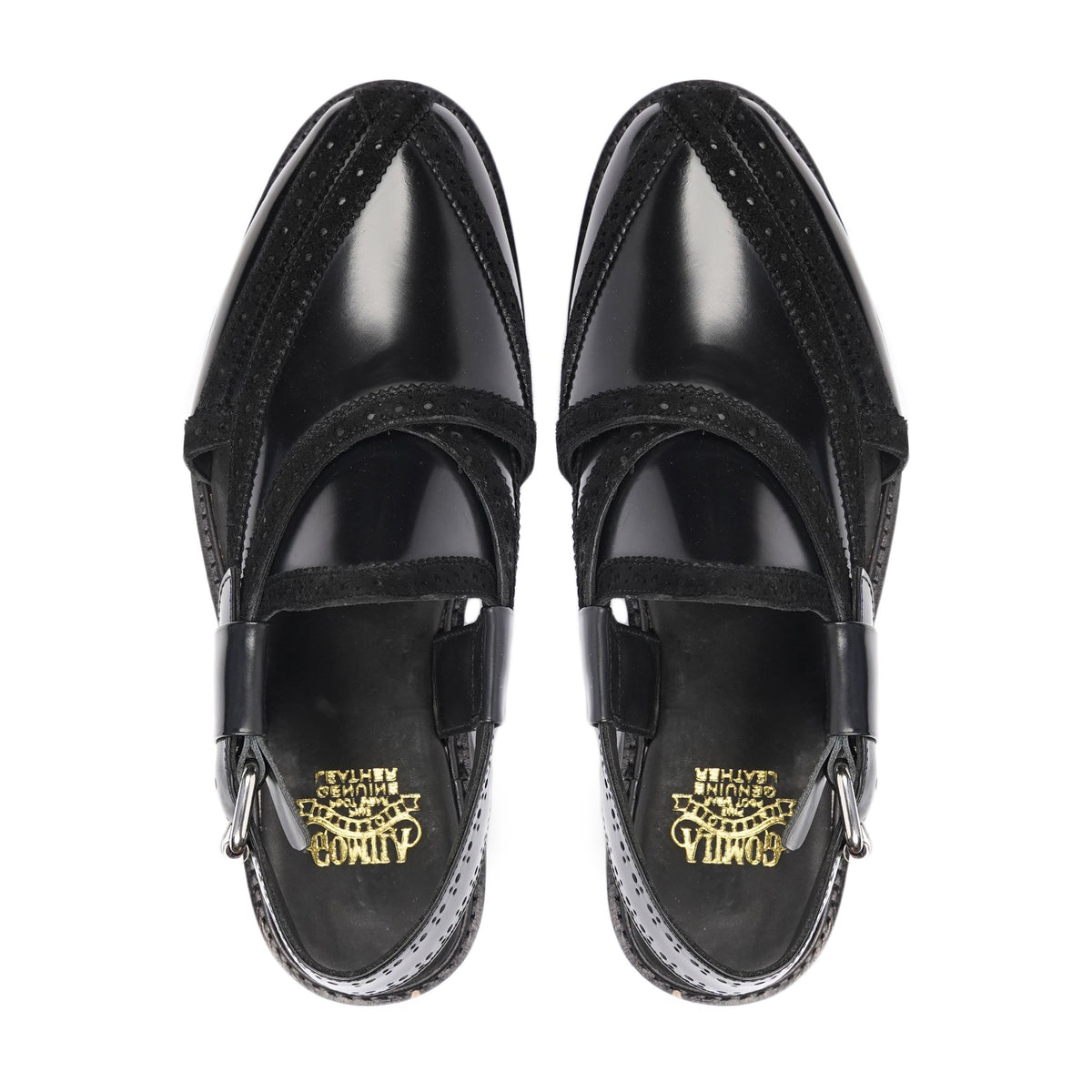 Masumi - Men's Black Box Leather High Shine Sandal