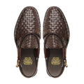 Antozi - Men's Dark Brown Hand Woven Calf Leather Sandal