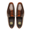 Vercelli - Men's Burnished Brown Box Leather High Shine Loafer