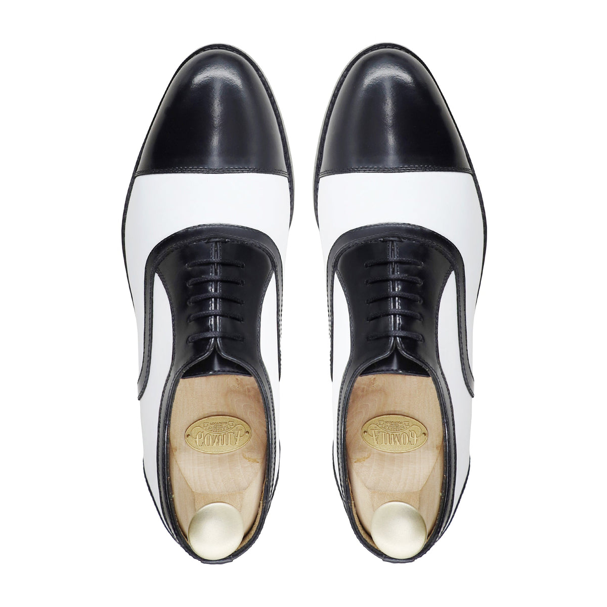 Alcapone - Men's White Calf and Patent Leather Oxford Shoe