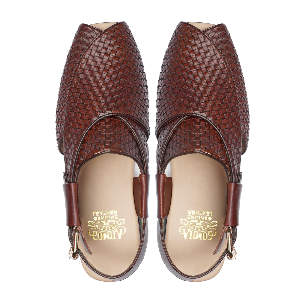 WOVEN PESHAWARI CHAPPAL BROWN - Gomila Intersole