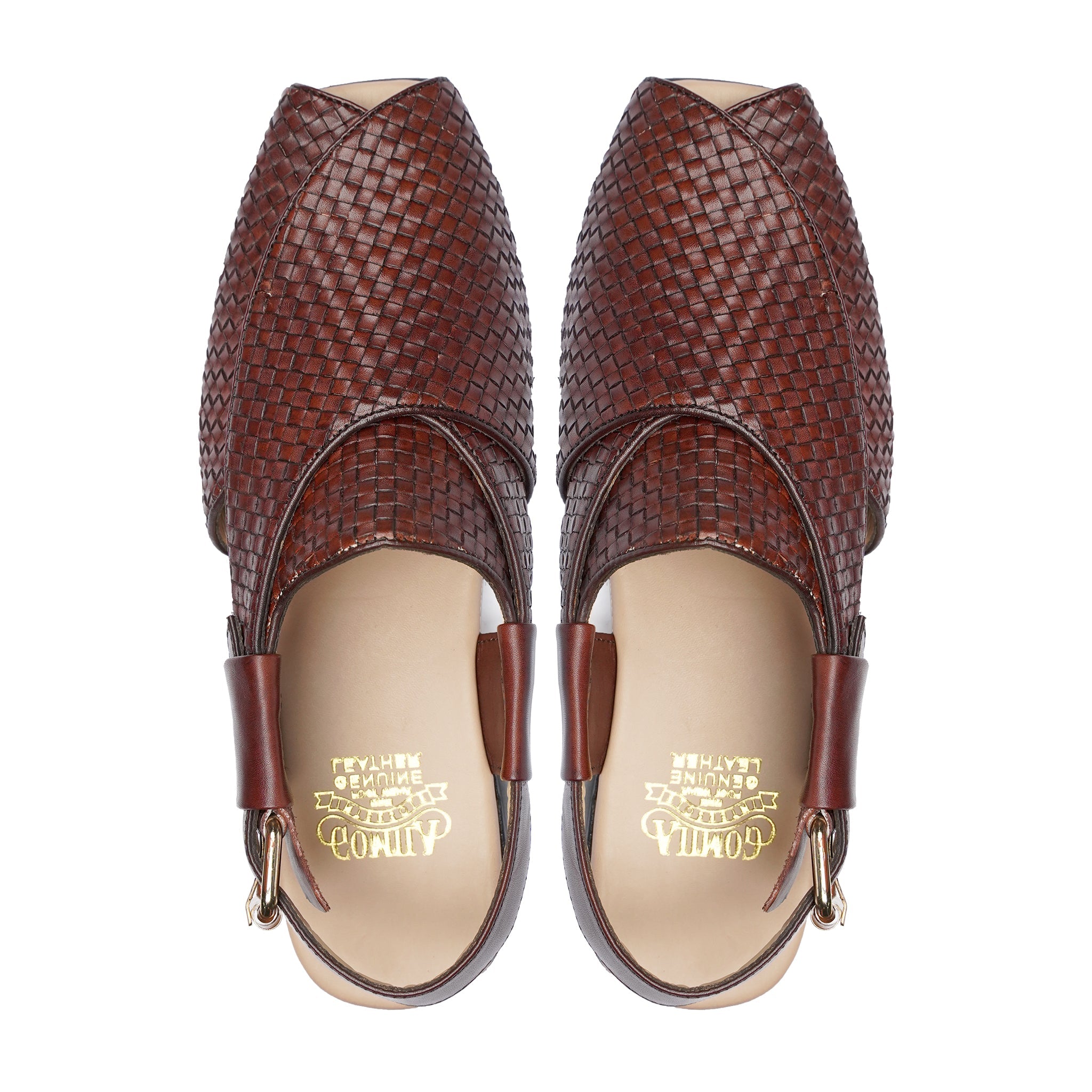 WOVEN PESHAWARI CHAPPAL BROWN - Gomila Intersole