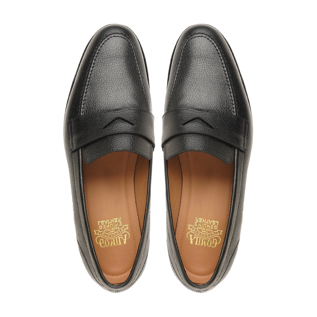 Hitachi - Men's Black Pebble Grain Leather Loafer