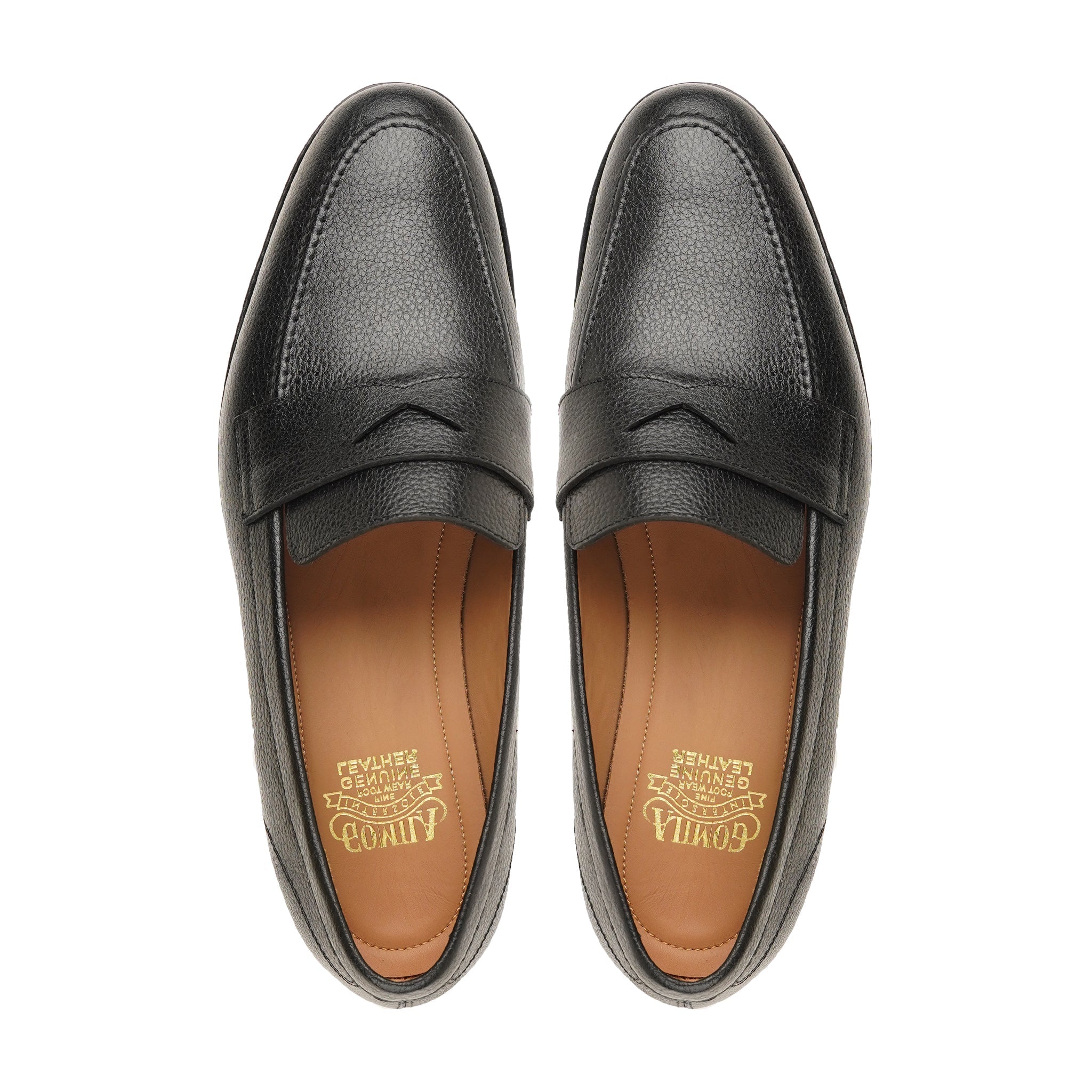 Hitachi - Men's Black Pebble Grain Leather Loafer
