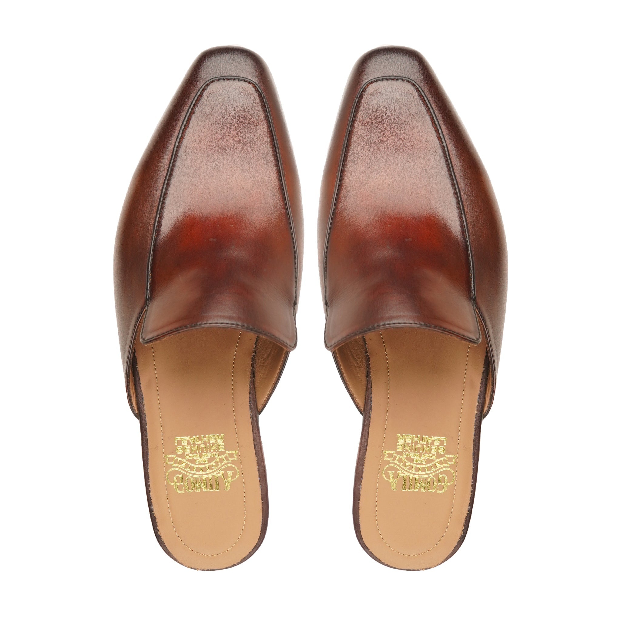 Zika - Men's Brown Patina Calf Leather Slipper