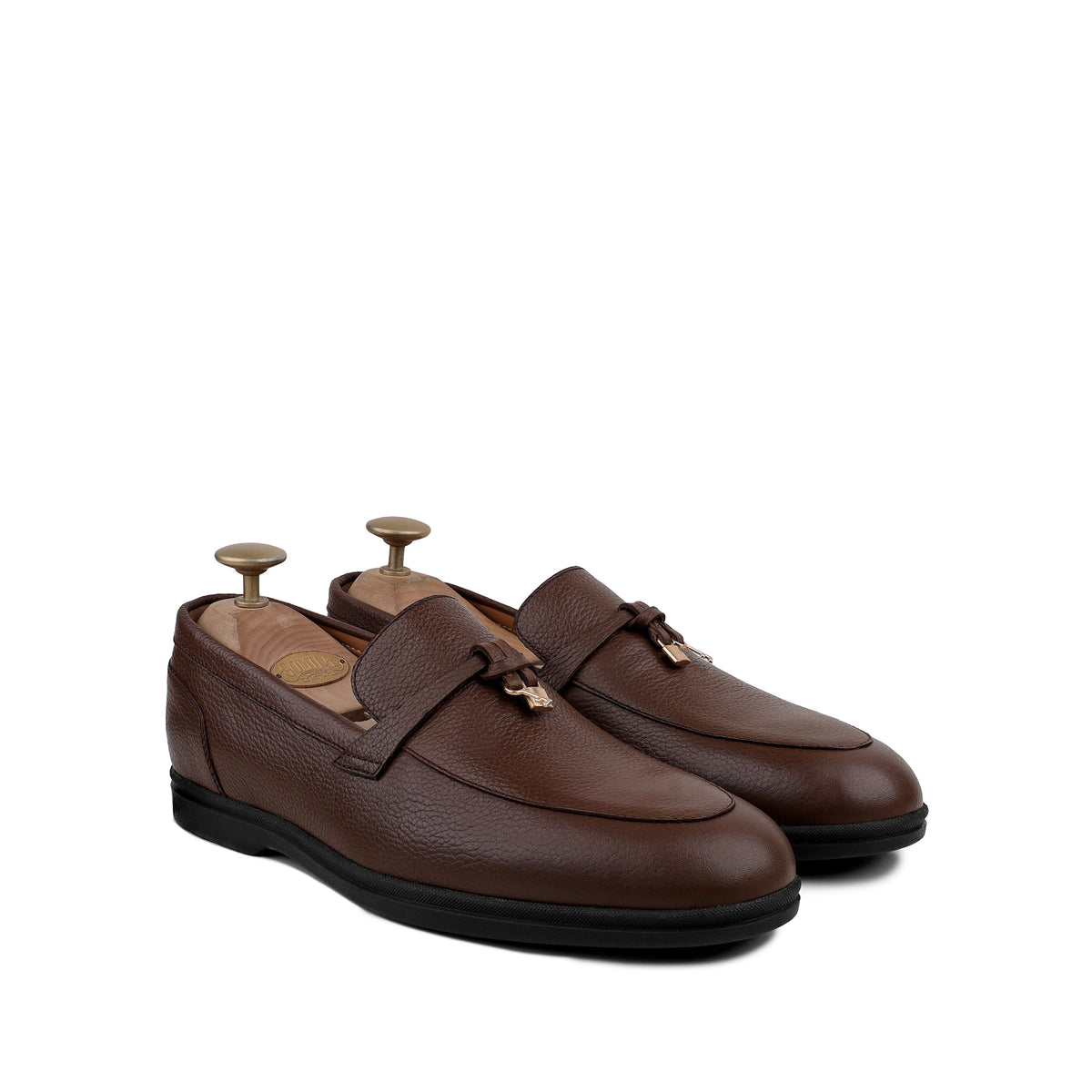 Brent - Men's Light Brown Milled Leather Loafer