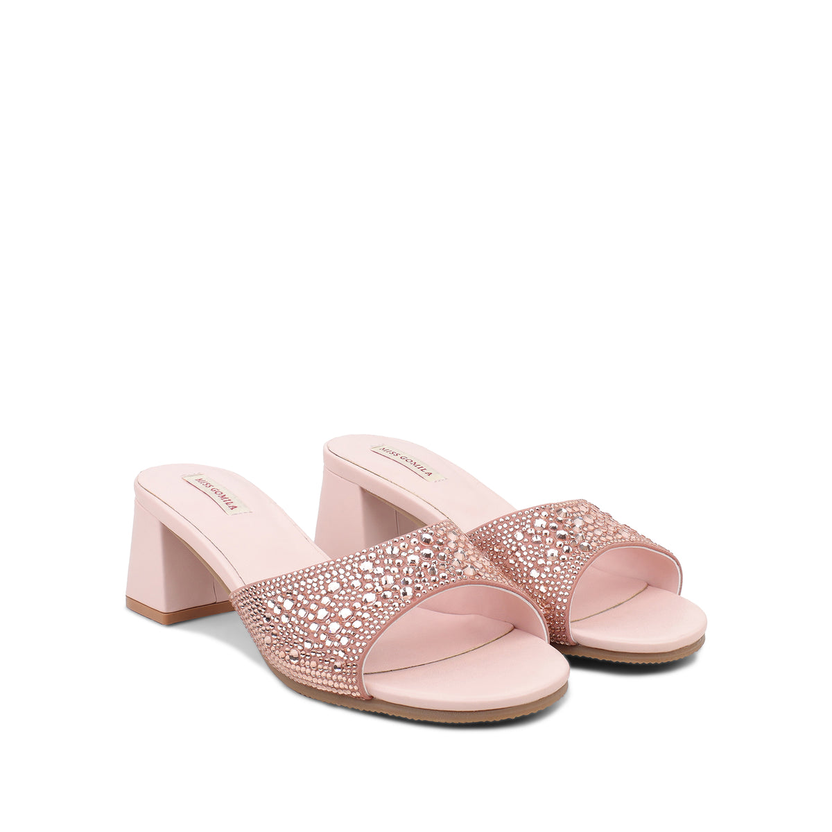 Ashley  - Women's Blush Pink Hand Set Crystals 50mm Heels