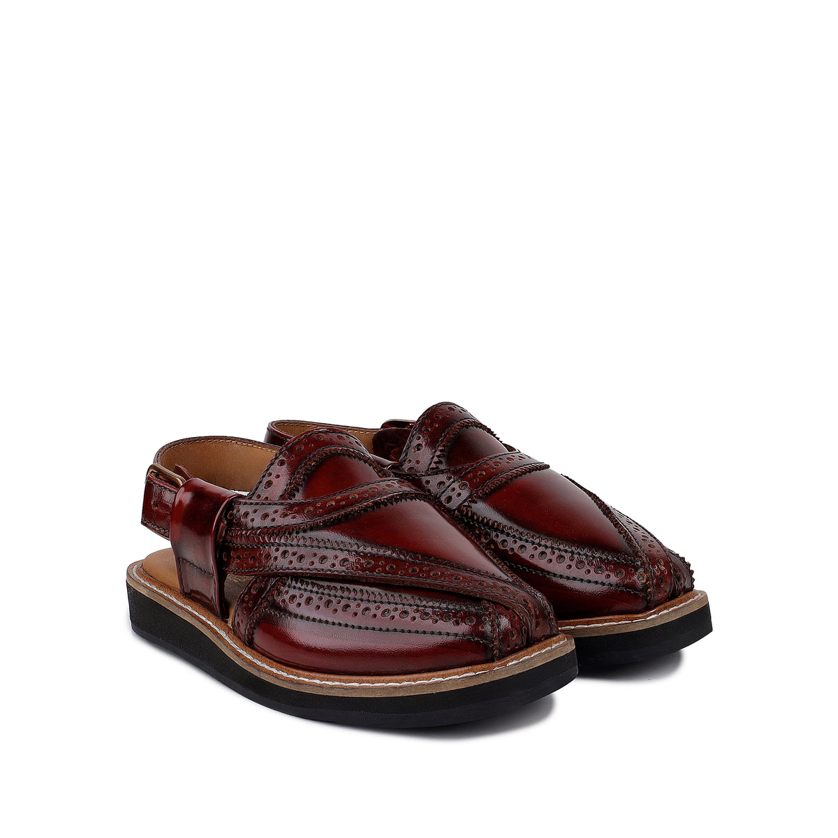 Nate - Children’s Oxblood Box Leather Sandal