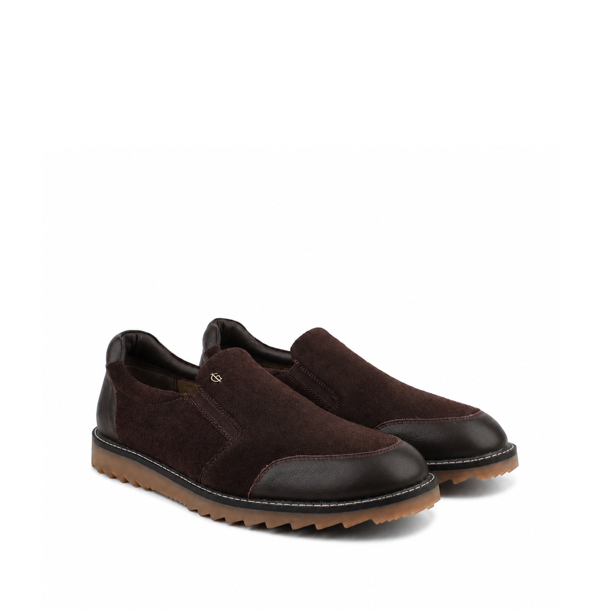 Amador - Men's Chocolate Brown Suede and Milled Leasther Sneaker