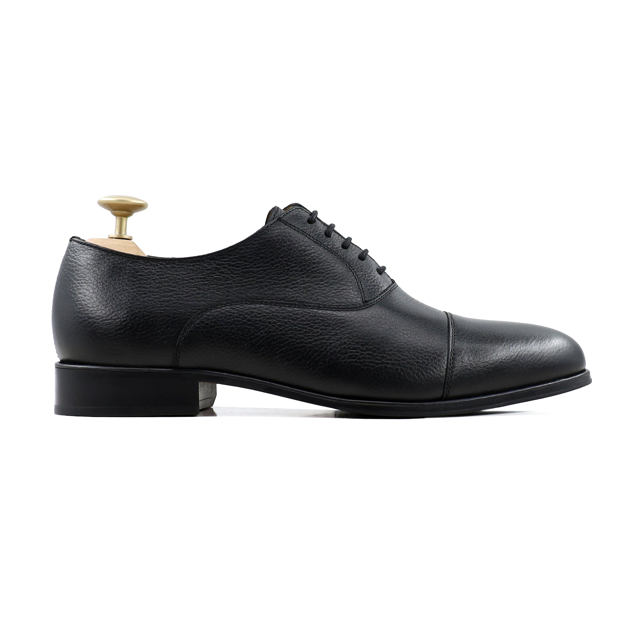 Kotka - Men's Black Pebble Grain Leather Oxford Shoe