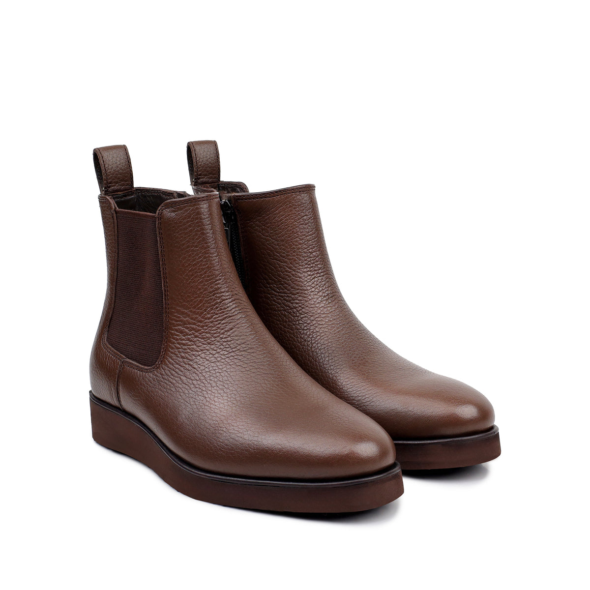 Kian -  Children's Light Brown Milled Leather Chelsea