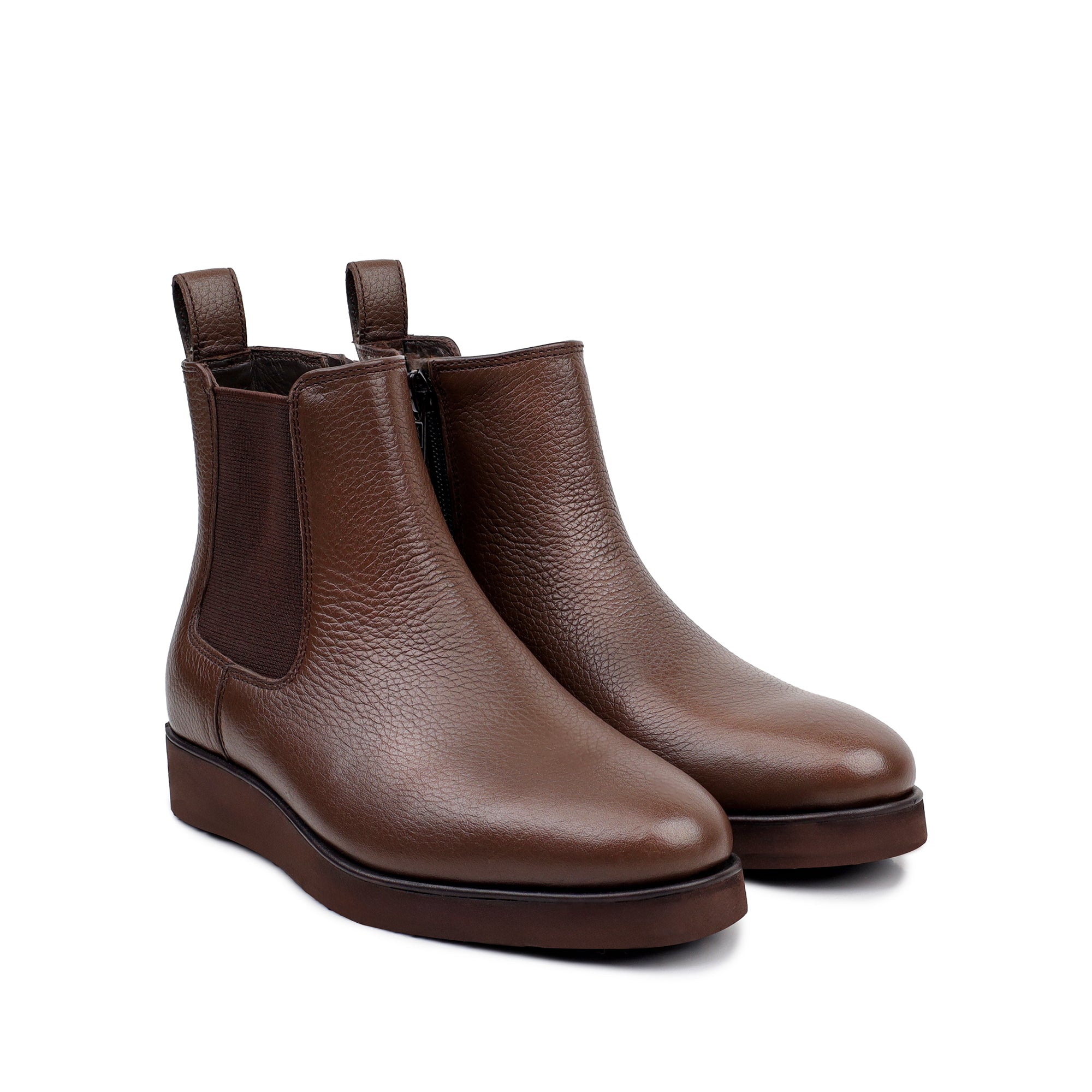 Kian -  Children's Light Brown Milled Leather Chelsea