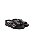 Damian - Men's Black Crocodile Printed Leather Sandal