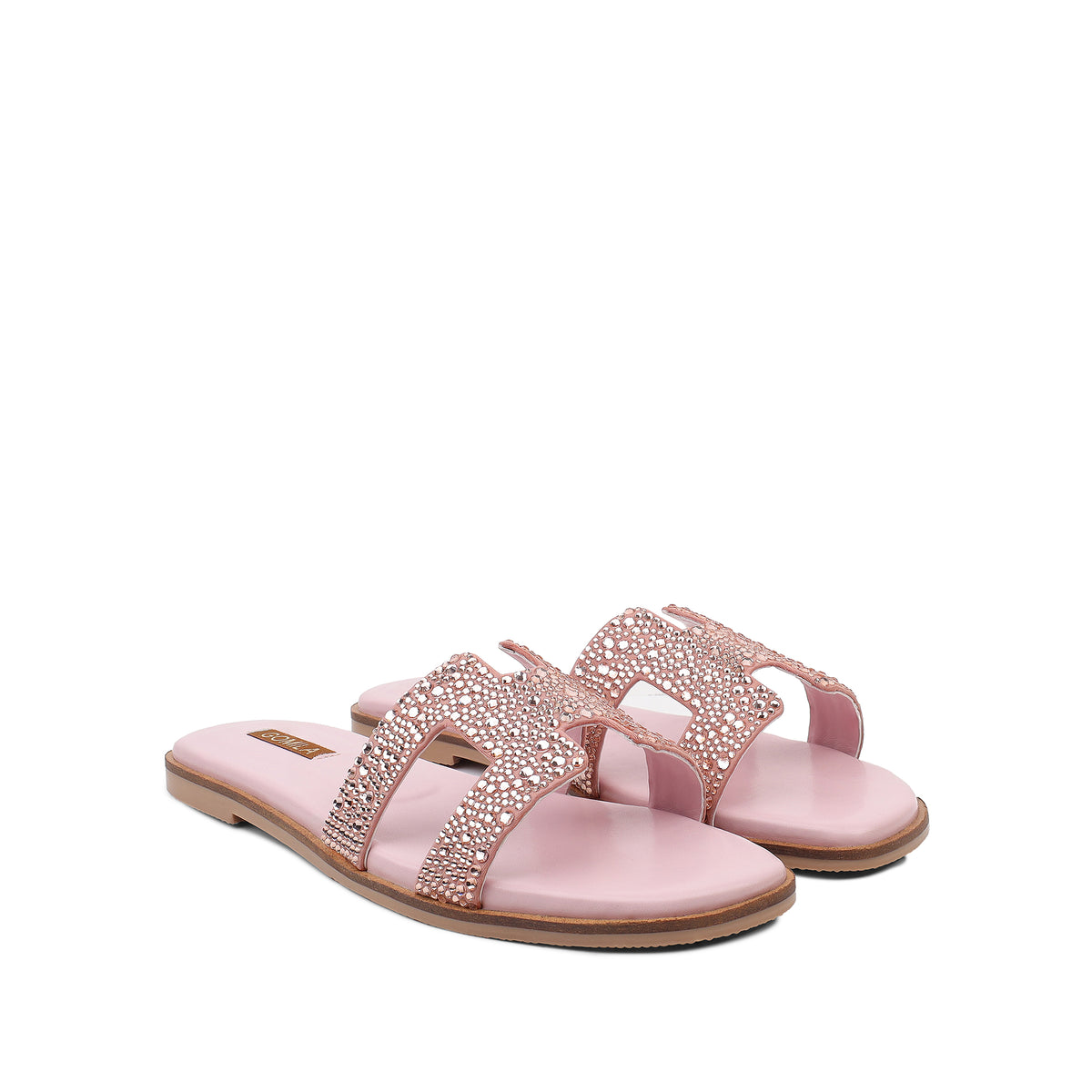 Sierra - Women's Rose Pink Rhinestone Slipper