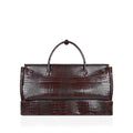 Xavi - Men's Dark Brown Crocodile Texture Travel Bag
