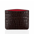 Sage - Dark Brown Crocodile Textured Card Holder