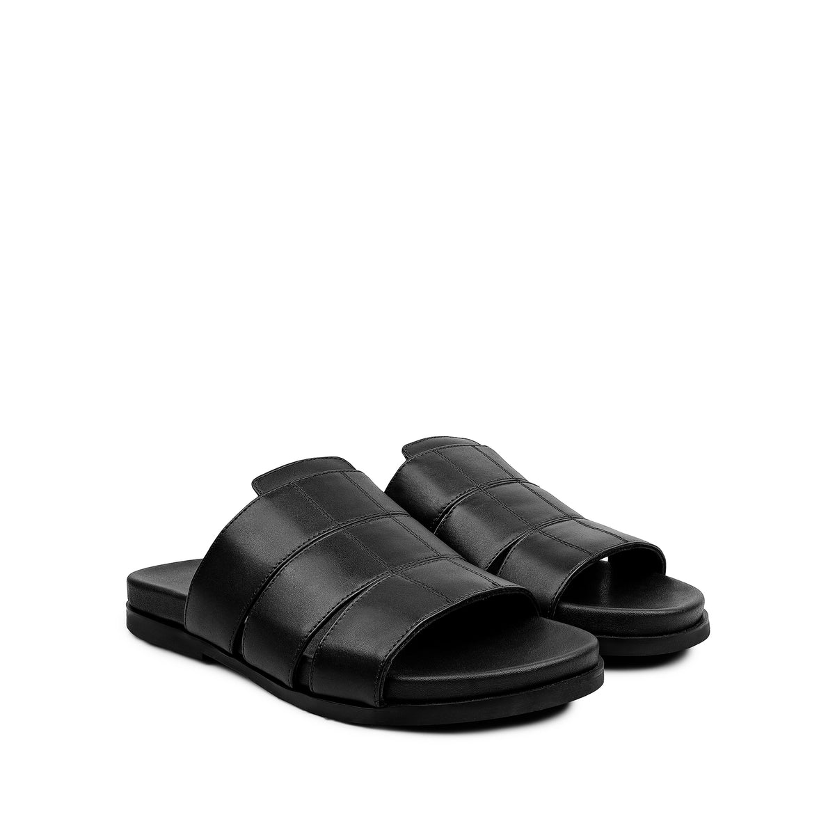 Cozyo - Men's Black Calf Leather Slipper
