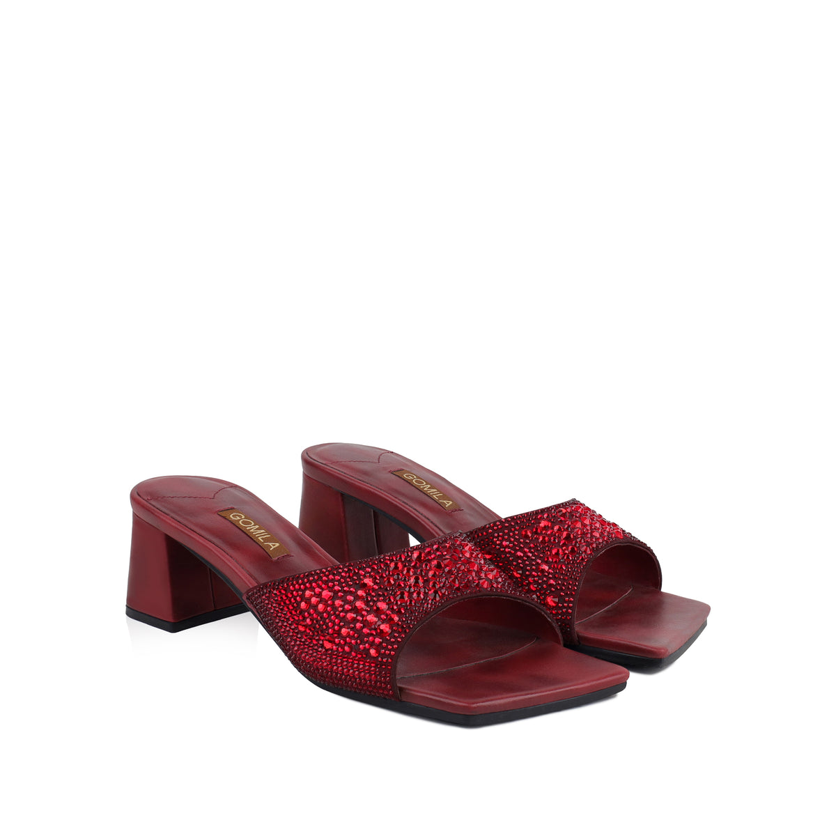 Mara - Women's Oxblood Rhinestone 50mm Heels