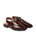 Brooklyn - Men's Oxblood Box Leather High Shine Sandal