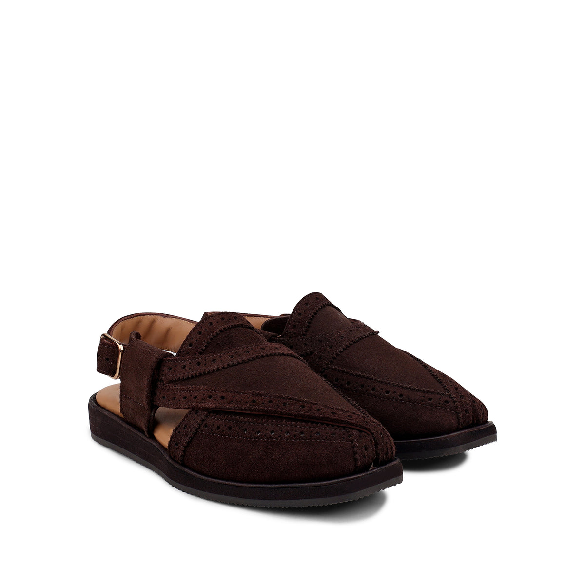 Nate - Children’s Chocolate Brown Suede Leather Sandal