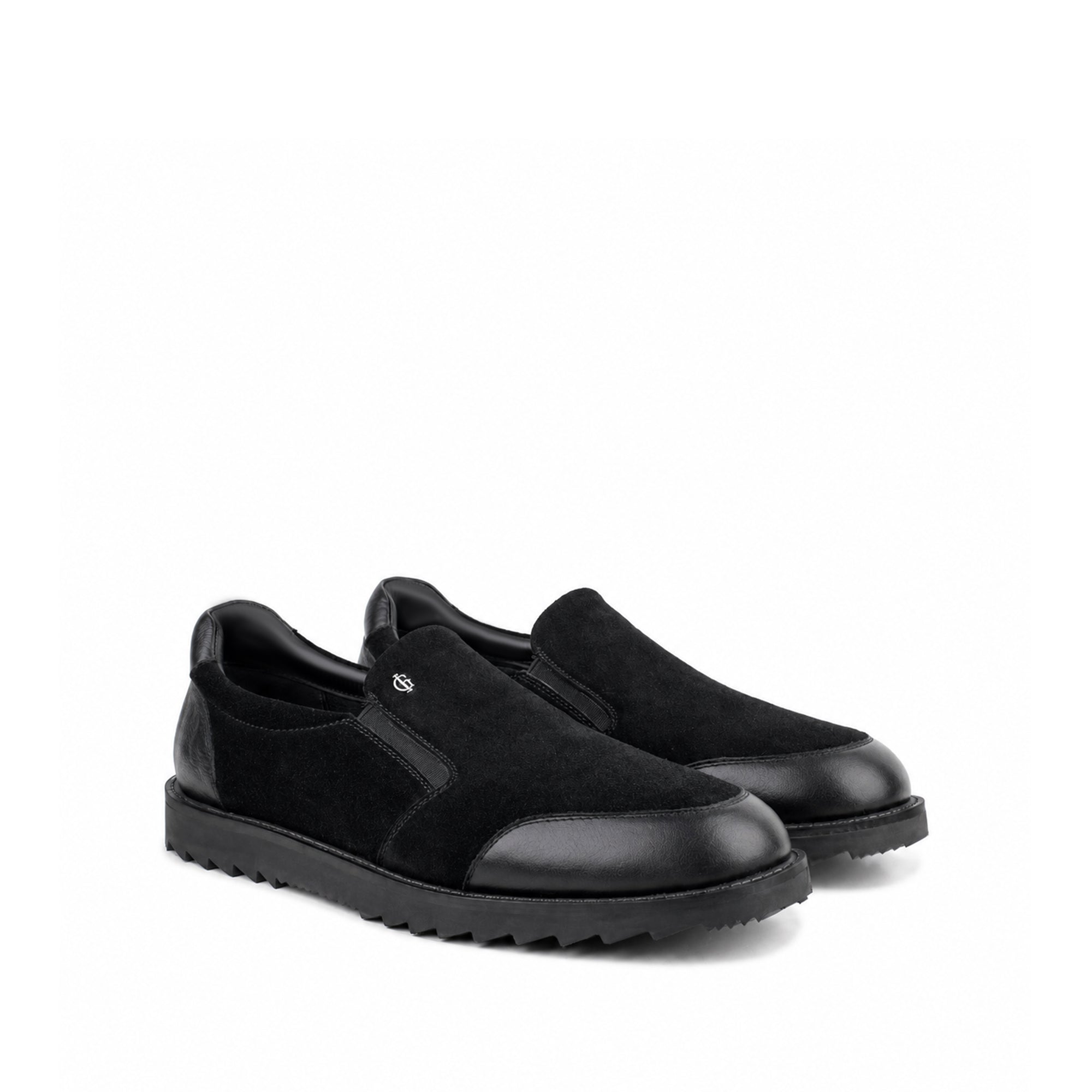 Amador - Men's Black Suede and Milled Leasther Sneaker