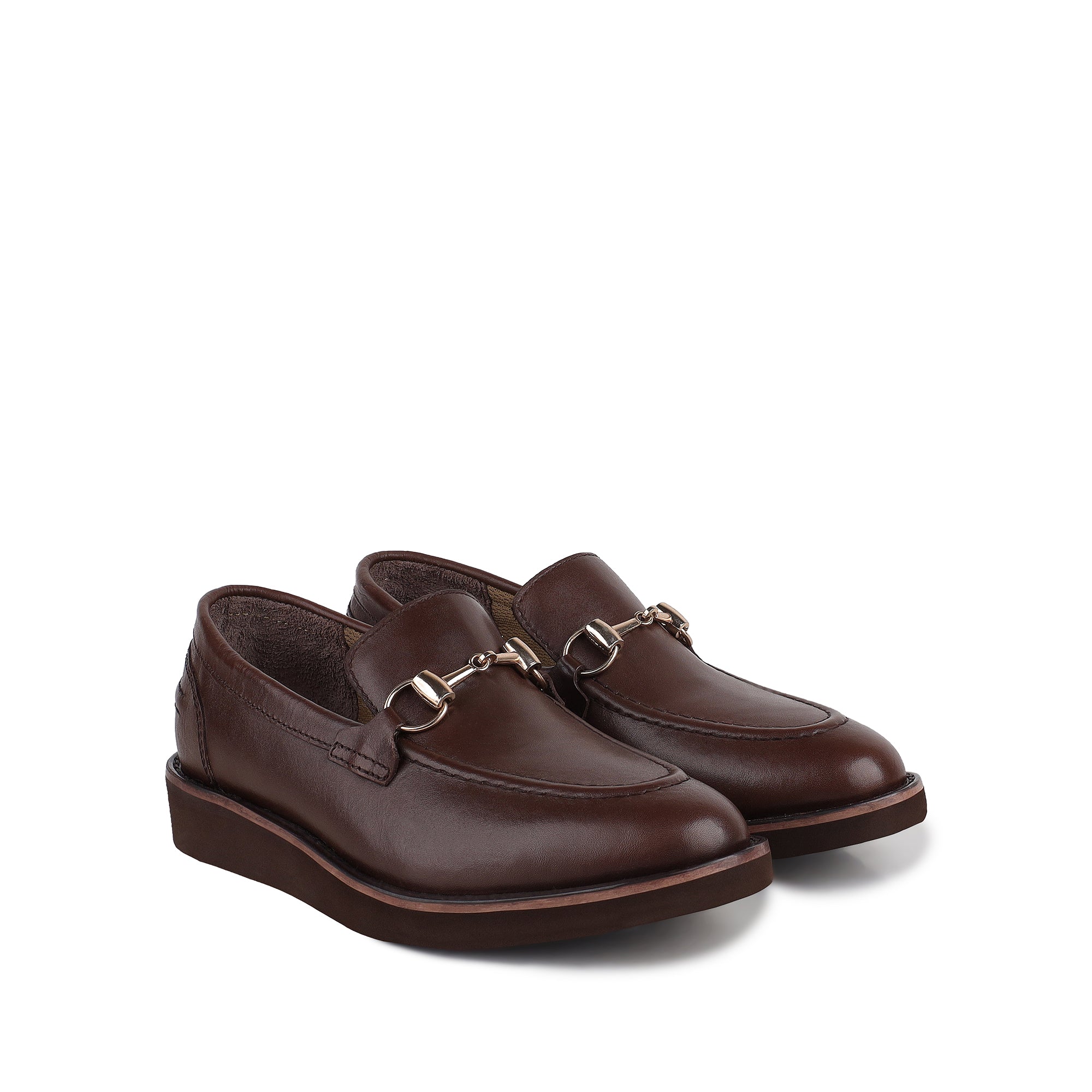 Drew -  Children's Light Brown Calf Leather Loafers