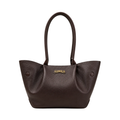 Avira - Dark Brown Pebble Grain Leather Hand Bag