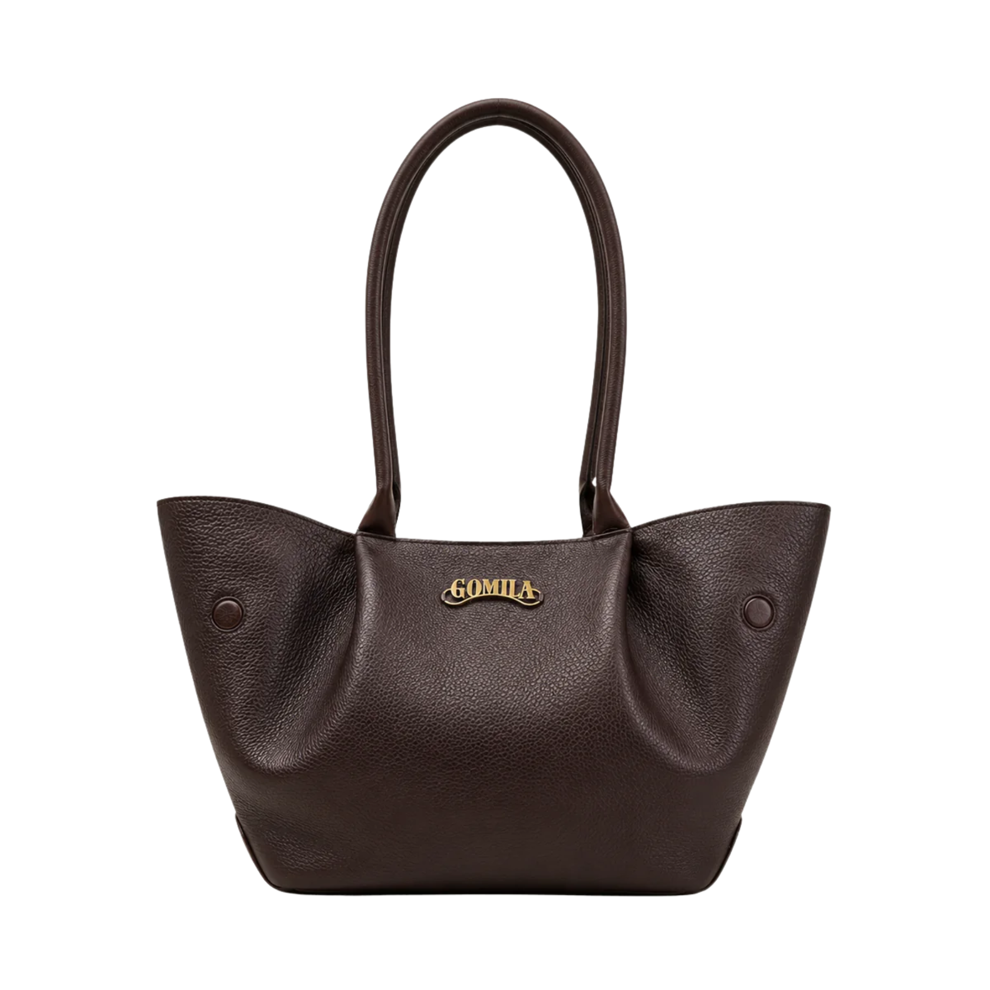Avira - Dark Brown Pebble Grain Leather Hand Bag