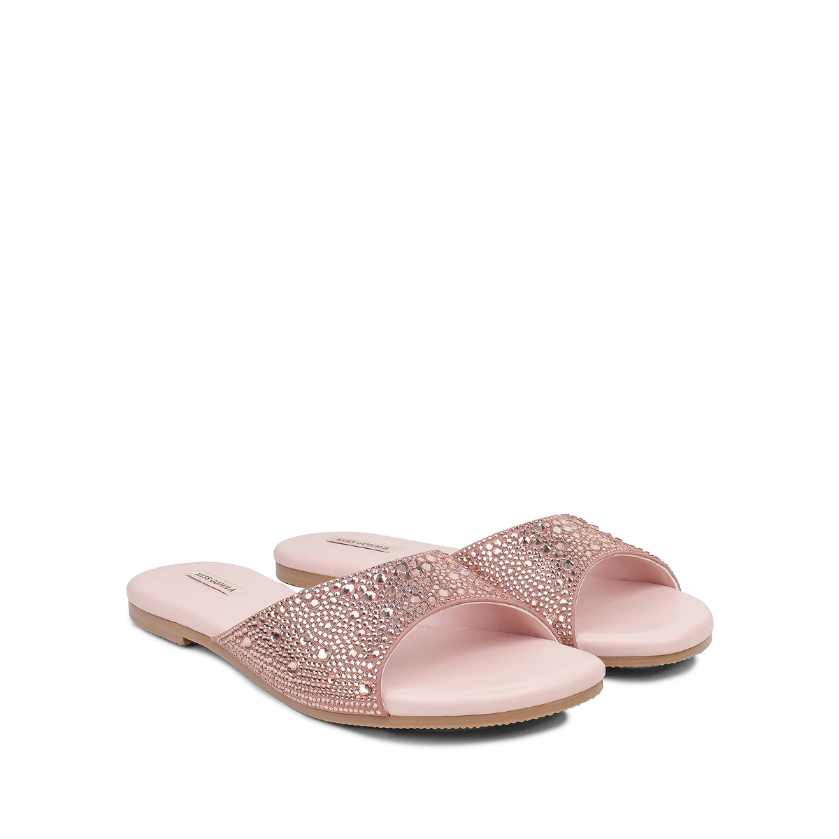 Amber - Women's Light Pink Rhinestone Slipper