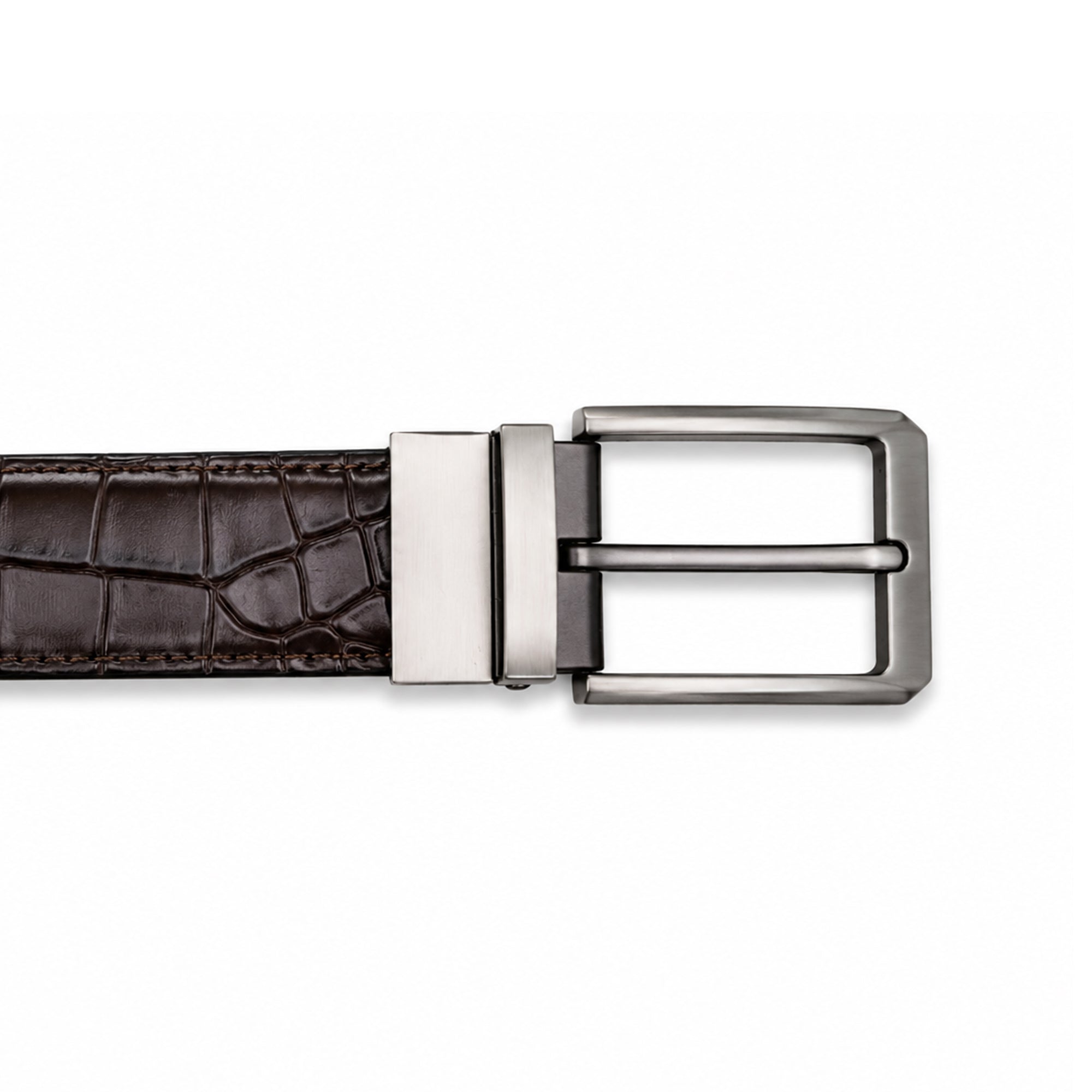 Orno - Men's Black & Dark Brown Double Sided Belt